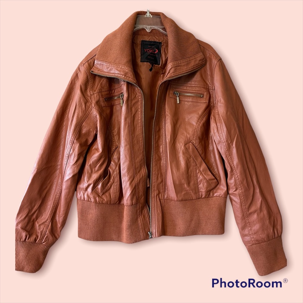 COPY - Faux Leather Tan Jacket.